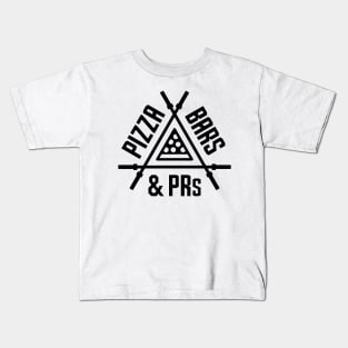 Pizza, Bars and PRs Fitness Triangle v2 Kids T-Shirt